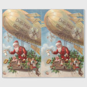 Sinterklaas op het luchtschip cadeaupapier (Vlak)