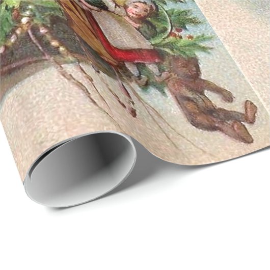 Sinterklaas op het luchtschip cadeaupapier (Rol Hoek)