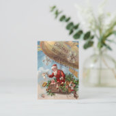 Sinterklaas op het luchtschip visitekaartje (Staand voorkant)