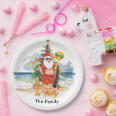 Sinterklaas op het strand Kerstmis in juli Feest Papieren Bordje (Feest)