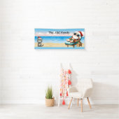 Sinterklaas op het strand Kerstmis in juli Feest Spandoek (Insitu)