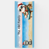 Sinterklaas op het strand Kerstmis in juli Feest Spandoek (Verticaal)
