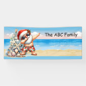 Sinterklaas op het strand Kerstmis in juli Feest Spandoek (Horizontaal)