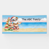 Sinterklaas op het strand Kerstmis in juli Feest Spandoek (Horizontaal)