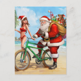 Sinterklaas op het strand, Vrolijk kerstfeest! Briefkaart