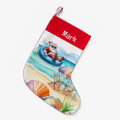 Sinterklaas op het strand Zomer Kerstmis Kleine Kerstsok (Voorkant (Hangend))