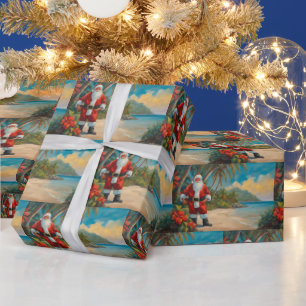 Sinterklaas op het tropische strand cadeaupapier