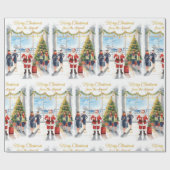 Sinterklaas op het vliegveld cadeaupapier (Vlak)