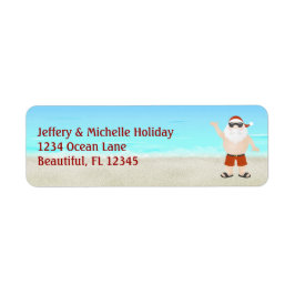 Sinterklaas op kerstfeestdag met strand etiket