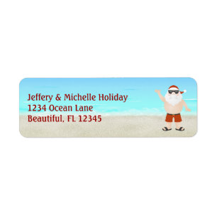 Sinterklaas op kerstfeestdag met strand etiket