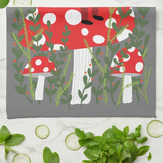 Sinterklaas op Magische paddenstoel Theedoek (Gevouwen)