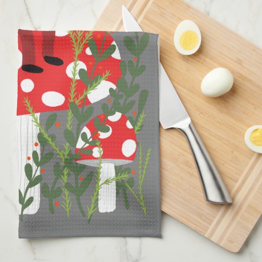 Sinterklaas op Magische paddenstoel Theedoek (Quarter Fold)