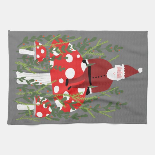 Sinterklaas op Magische paddenstoel Theedoek (Horizontaal)