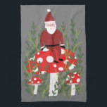 Sinterklaas op Magische paddenstoel Theedoek<br><div class="desc">Geef het cadeau van deze schattige keukenhanddoek. Pas het aan met je eigen tekst als je wilt. Bekijk mijn winkel voor veel meer kleuren en patronen!</div>