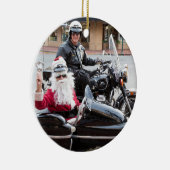 Sinterklaas op motorfiets keramisch ornament (Rechts)