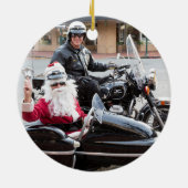Sinterklaas op motorfiets keramisch ornament (Achterkant)
