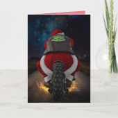 SINTERKLAAS OP MOTORFIETS KERST KAART (Voorkant)