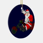 Sinterklaas op motortrede keramisch ornament (Rechts)