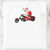 Sinterklaas op motortrede ovale sticker (Tas)