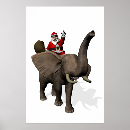Sinterklaas op olifant poster (Voorkant)
