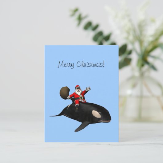 Sinterklaas op Orca Feestdagenkaart (Staand voorkant)