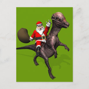 Sinterklaas op Pachyosaurus Feestdagenkaart