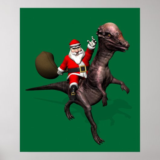 Sinterklaas op Pachyosaurus Poster (Voorkant)