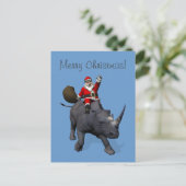 Sinterklaas op Rhinoceros Feestdagenkaart (Staand voorkant)