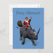 Sinterklaas op Rhinoceros Feestdagenkaart (Voorkant / Achterkant)