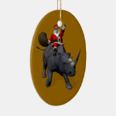 Sinterklaas op Rhinoceros Keramisch Ornament (Rechts)