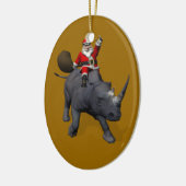 Sinterklaas op Rhinoceros Keramisch Ornament (Links)