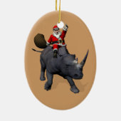 Sinterklaas op Rhinoceros Keramisch Ornament (Achterkant)