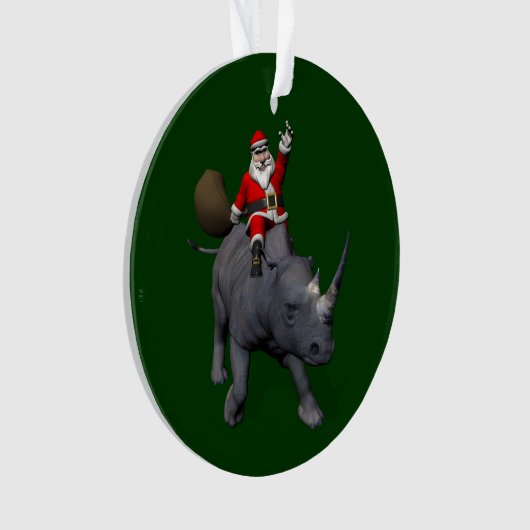 Sinterklaas op Rhinoceros Ornament (voorkant)