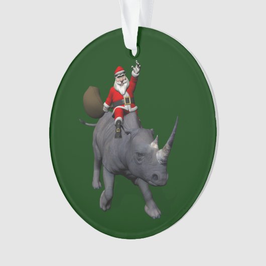 Sinterklaas op Rhinoceros Ornament (voorkant)
