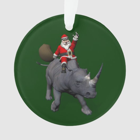 Sinterklaas op Rhinoceros Ornament (voorkant)