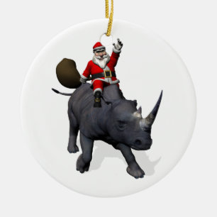 Sinterklaas op Rhinoceros Rhino Keramisch Ornament