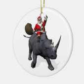 Sinterklaas op Rhinoceros Rhino Keramisch Ornament (Links)