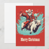 Sinterklaas op Rodeo Bull rijden Feestdagenkaart (Voorkant / Achterkant)