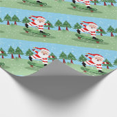 Sinterklaas op skateboard cadeaupapier (Hoek)