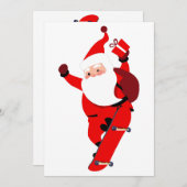 Sinterklaas op skateboard feestdagenkaart (Voorkant / Achterkant)
