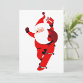 Sinterklaas op skateboard feestdagenkaart (Staand voorkant)