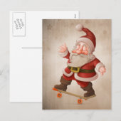Sinterklaas op skateboard feestdagenkaart (Voorkant / Achterkant)
