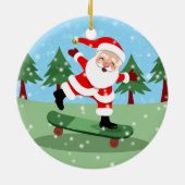 Sinterklaas op skateboard keramisch ornament (Achterkant)