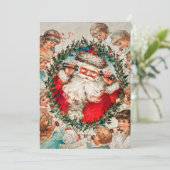 Sinterklaas op snaartelefoons die naar kinderen lu feestdagenkaart (Staand voorkant)