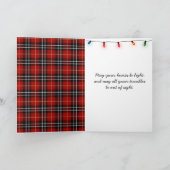 Sinterklaas op tartan feestdagen kaart (Binnen)