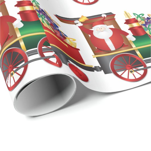 Sinterklaas op trein Cadeaus leveren Cadeaupapier (Rol Hoek)