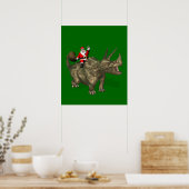 Sinterklaas op Triceratops Poster (Keuken)