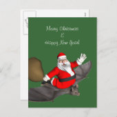 Sinterklaas op vliegende biet feestdagenkaart (Voorkant / Achterkant)