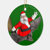 Sinterklaas op vliegende biet keramisch ornament (Links)