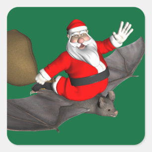 Sinterklaas op vliegende biet vierkante sticker